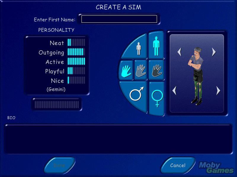 Éditeur Create-A-Sim&trade;